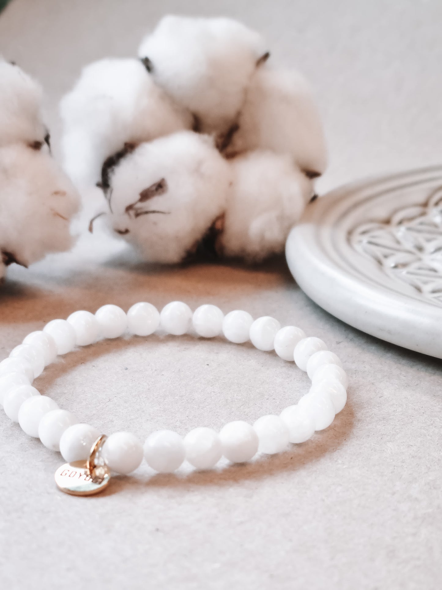 Mantra ENERGY armbånd - Fornyelse - Hvid månesten -