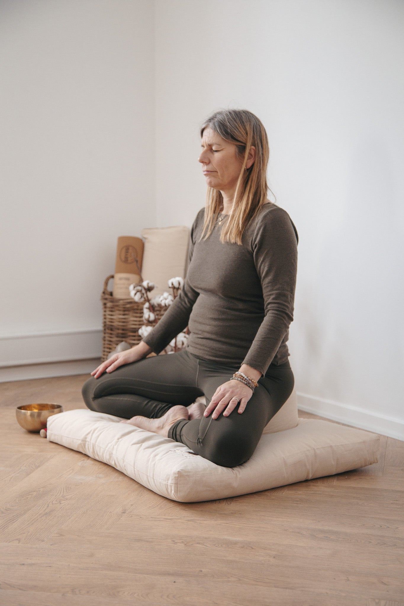 Calm Rund Meditationspude - Natural