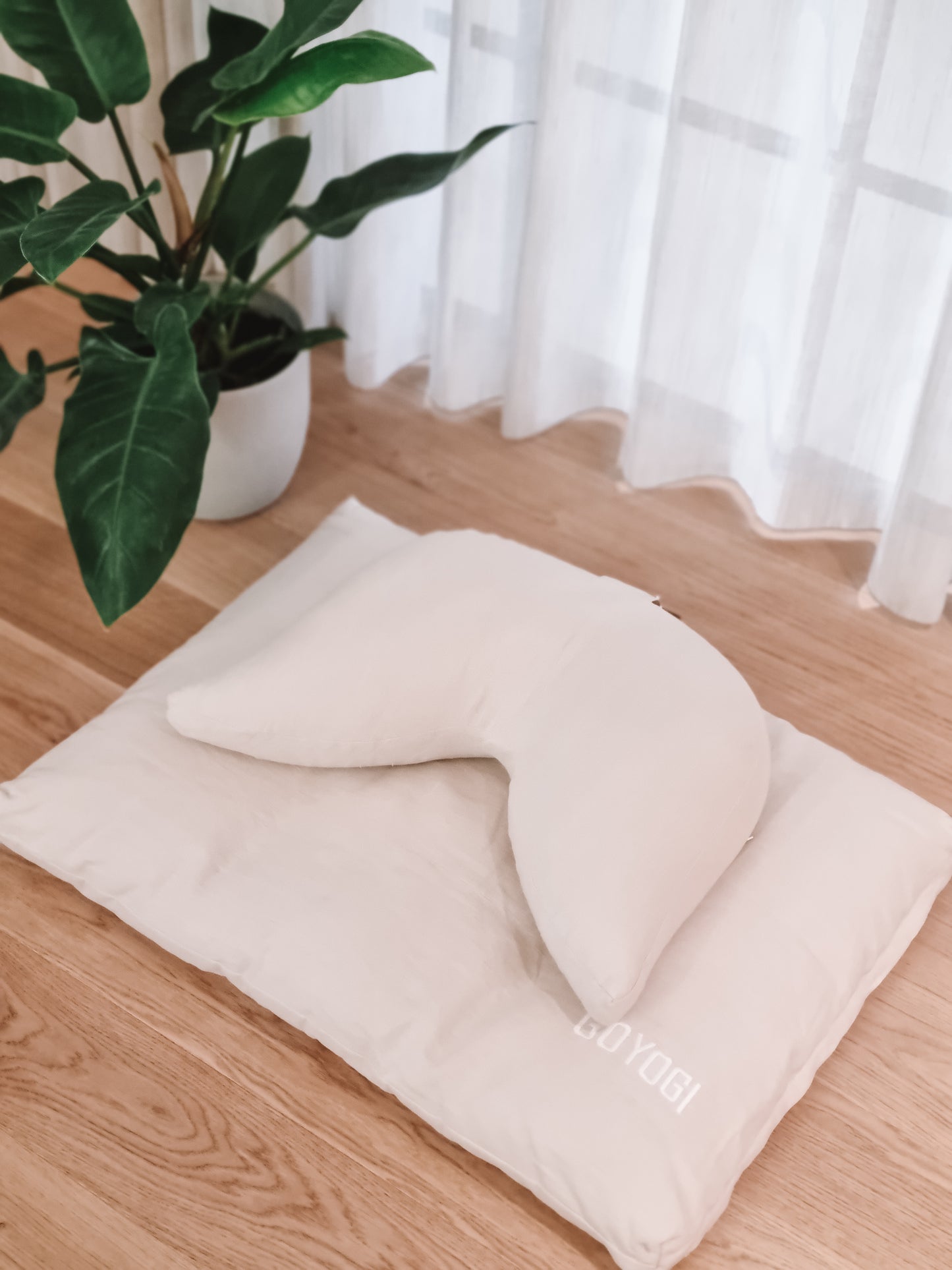 Mindful Linen Zafu Meditation Cushion - Natural - til yoga og meditation