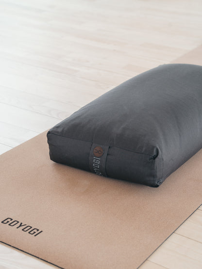 Calm Organic Cotton Restorative Bolster - Dark Grey