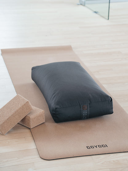 Calm Organic Cotton Restorative Bolster - Dark Grey