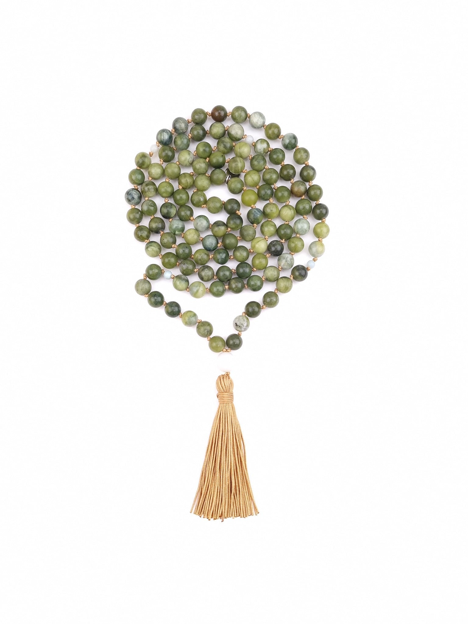 Mantra Mala i New Jade med pauser og Guru af Amazonit