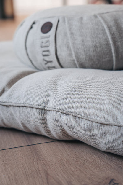 Mindful Deluxe Crescent Meditation Cushion - Hemp