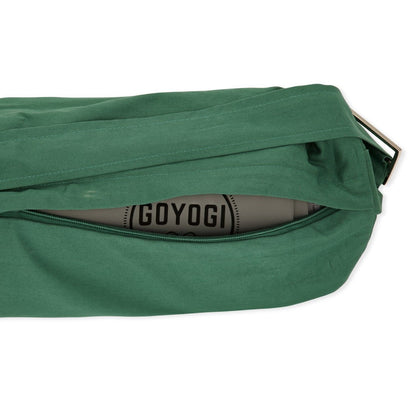 Yoga bag in eco cotton w/zipper - Green