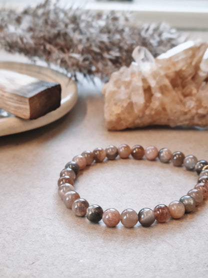 Mantra ENERGY armbånd - Manifestation - Sort månesten