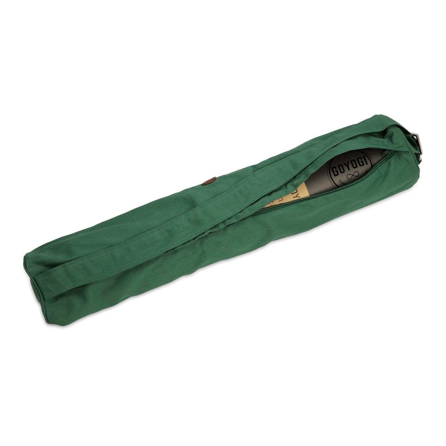 Yoga bag in eco cotton w/zipper - Green